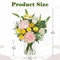 Artificial Flowers in Vase, Mixed White Rose Pink Peony Yellow Daisy and Greenery Leaf Floral Arrangements, Fake Flowers in Glass Vase with Faux Water, Home Wedding Patio Centerpiece Decor